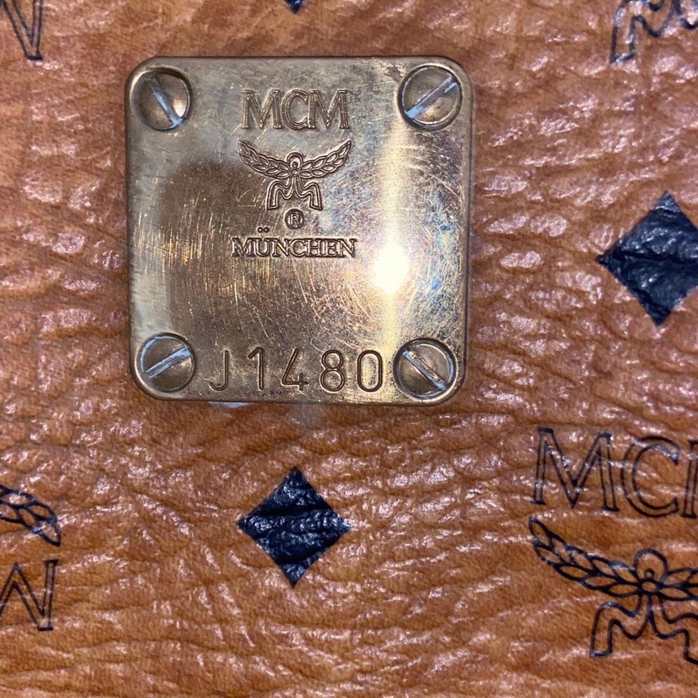 MCM Visetos Monogram Cognac Boston Bag - Picture 15 of 16